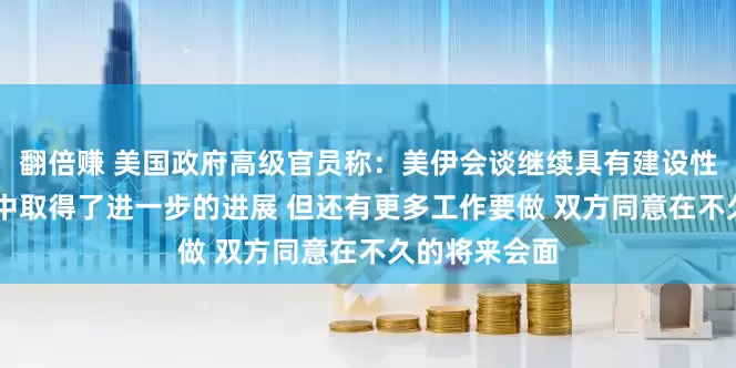 翻倍赚 美国政府高级官员称：美伊会谈继续具有建设性 双方在会谈中取得了进一步的进展 但还有更多工作要做 双方同意在不久的将来会面